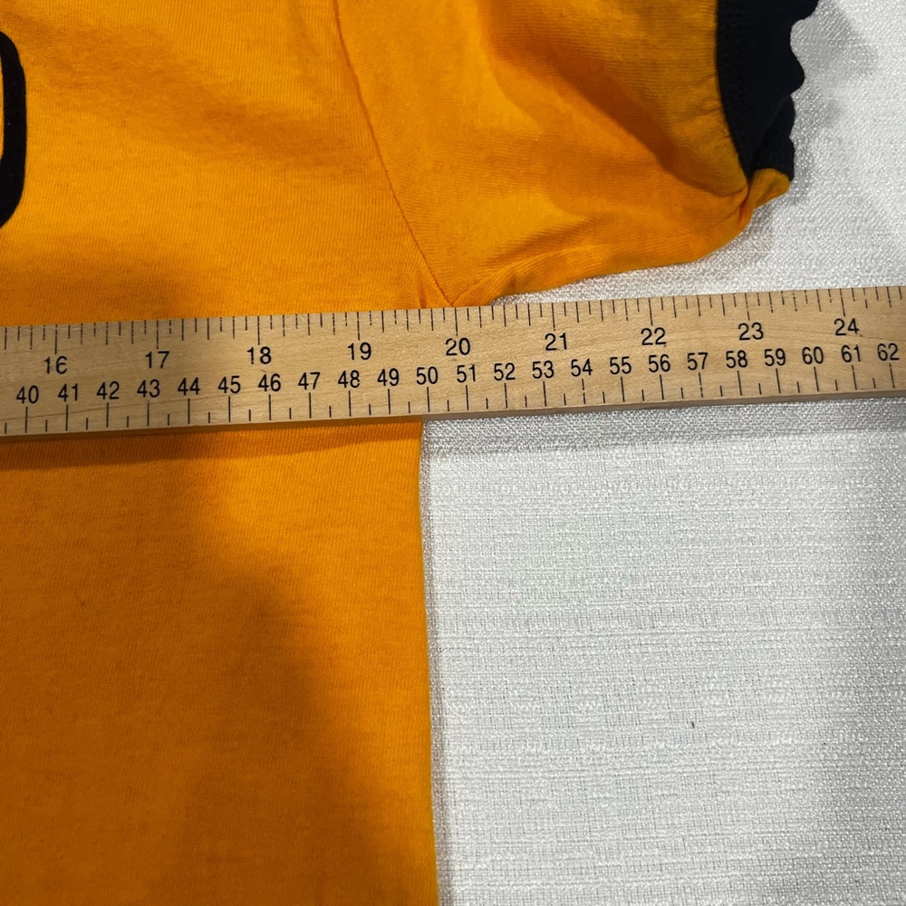 Yellow Graphic Ringer Tee with Black Trim - Picture 4 of 5